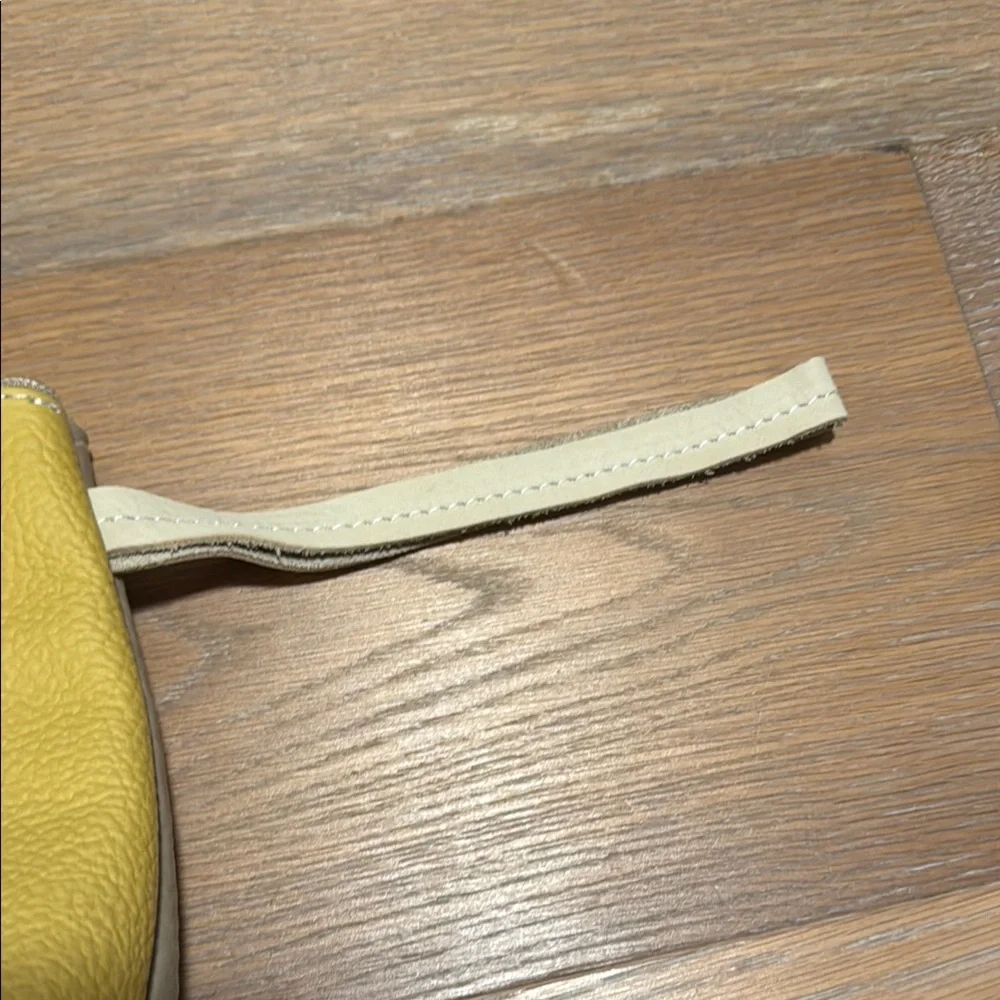 Genuine Leather Zippered Wristlet Pouch Bag From Italy